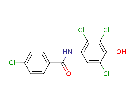 Molecular Structure of 314751-35-4 (Benzamide, 4-chloro-N-(2,3,5-trichloro-4-hydroxyphenyl)-)