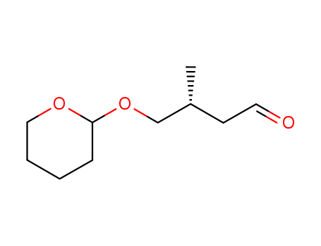 Molecular Structure of 170572-77-7 (Butanal, 3-methyl-4-[(tetrahydro-2H-pyran-2-yl)oxy]-, (3R)-)