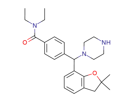 Molecular Structure of 308110-33-0 (4-[(2,2-dimethyl-2,3-dihydro-1-benzofuran-7-yl)(1-piperazinyl)methyl]-N,N-diethylbenzamide)