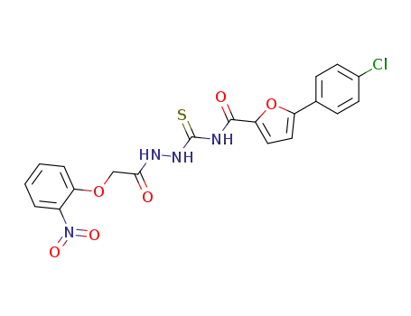 Molecular Structure of 364331-68-0 (Acetic acid, (2-nitrophenoxy)-,
2-[[[[5-(4-chlorophenyl)-2-furanyl]carbonyl]amino]thioxomethyl]hydrazide)