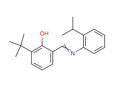 Molecular Structure of 215033-72-0 (Phenol, 2-(1,1-dimethylethyl)-6-[[[2-(1-methylethyl)phenyl]imino]methyl]-)