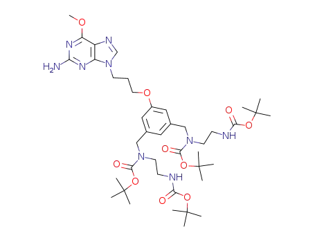 {2-[(3-[3-(2-amino-6-methoxy-purin-9-yl)-propoxy]-5-{[<i>tert</i>-butoxycarbonyl-(2-<i>tert</i>-butoxycarbonylamino-ethyl)-amino]-methyl}-benzyl)-<i>tert</i>-butoxycarbonyl-amino]-ethyl}-carbamic acid <i>tert</i>-butyl ester