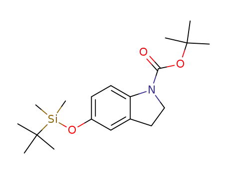 Molecular Structure of 273408-48-3 (1H-Indole-1-carboxylic acid, 5-[[(1,1-dimethylethyl)dimethylsilyl]oxy]-2,3-dihydro-, 1,1-dimethylethyl ester)