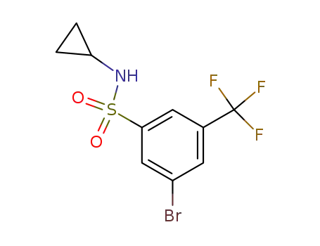 Molecular Structure of 951884-61-0 (3-Bromo-N-cyclopropyl-5-(trifluoromethyl)benzenesulfonamide)