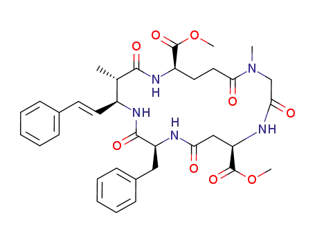 cyclo[-(2S,3S,E)-2-methyl-3-phenylethenyl-3-aminopropanoyl-α-(R)-Glu-α-OMe-γ-Sar-(R)-Asp-α-OMe-β-(S)-Phe-]