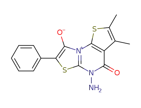 5-amino-2,3-dimethyl-8-hydroxy-4-oxo-7-phenyl-4H-thiazolo[3,2-a]thieno[3,2-e]pyrimidinium inner salt