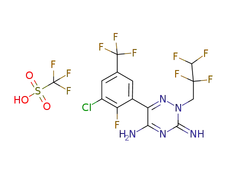 5-amino-6-(3-chloro-2-fluoro-5-trifluoromethyphenyl)-2,3-dihydro-3-imino-2-(2,2,3,3-tetrafluoropropyl)-1,2,4-triazine trifluoromethanesulphonate