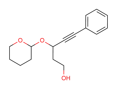 Molecular Structure of 175410-80-7 (5-Phenyl-3-(tetrahydro-pyran-2-yloxy)-pent-4-yn-1-ol)
