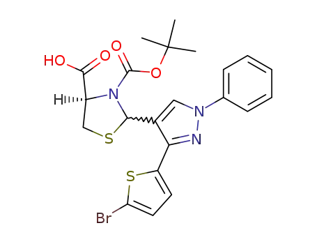 (2RS,4R)-2-[3-(5-bromo-2-thienyl)-1-phenyl-1H-pyrazol-4-yl]-3-(tert-butyloxycarbonyl)thiazolidine-4-carboxylic acid