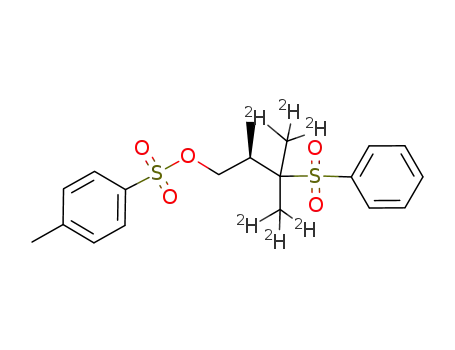 Molecular Structure of 497924-45-5 ((2R)-2-methyl-3-[2H<sub>3</sub>]methyl-3-(phenylsulfonyl)-[4-2H<sub>3</sub>]butyl 4-methylbenzenesulfonate)