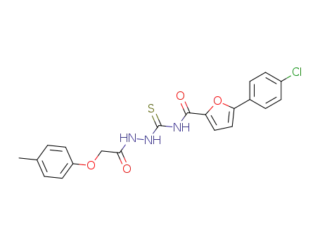 Molecular Structure of 364331-64-6 (Acetic acid, (4-methylphenoxy)-,
2-[[[[5-(4-chlorophenyl)-2-furanyl]carbonyl]amino]thioxomethyl]hydrazide)