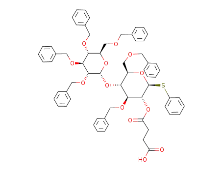 phenyl 2,3,4,6-tetra-O-benzyl-α-D-glucopyranosyl-(1->4)-3,6-di-O-benzyl-2-O-succinyl-1-thio-β-D-glucopyranoside