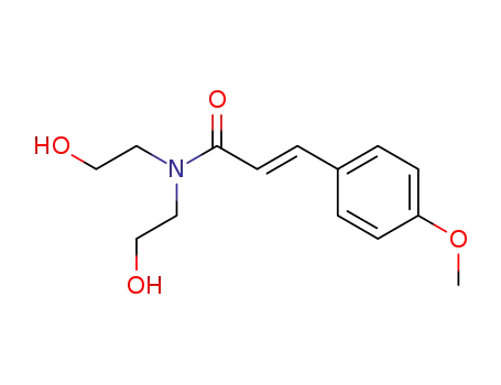 Molecular Structure of 30687-20-8 (N,N-Bis(2-hydroxyethyl)-3-(4-methoxyphenyl)propenamide)