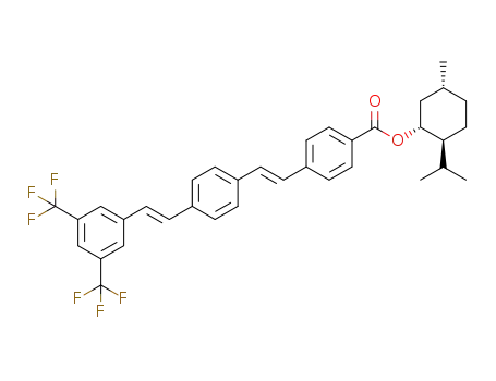 menthyl 4-[2-[4-(2-(3,5-bis(trifluoromethyl)phenyl)-(E)-ethenyl)phenyl]-(E)-ethenyl]benzoate