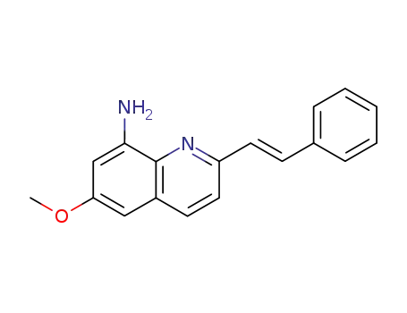 Molecular Structure of 316124-74-0 (8-amino-6-methoxy-2-[(E)-2-phenyl-1-ethenyl]quinoline)