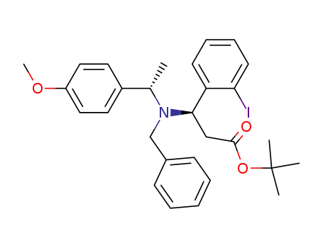 Molecular Structure of 447415-96-5 (tert-butyl (3R,αS)-3-(2-iodophenyl)-3-(N-benzyl-N-α-methyl-4-methoxybenzylamino)propanoate)