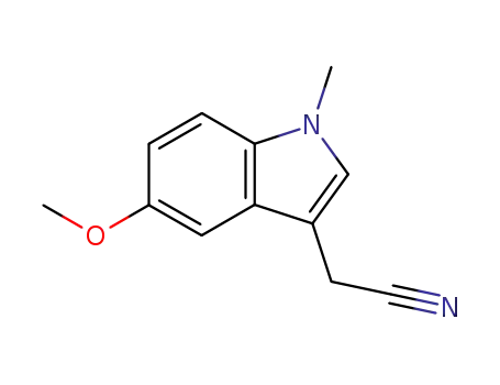 Molecular Structure of 176688-98-5 ((5-METHOXY-1-METHYL-1H-INDOL-3-YL)ACETONITRILE)