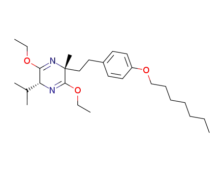 Pyrazine,
3,6-diethoxy-2-[2-[4-(heptyloxy)phenyl]ethyl]-2,5-dihydro-2-methyl-5-(1-
methylethyl)-, (2R,5R)-