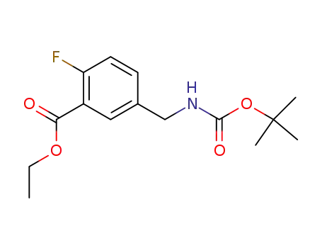 Benzoic acid, 5-[[[(1,1-dimethylethoxy)carbonyl]amino]methyl]-2-fluoro-,
ethyl ester