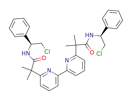 Molecular Structure of 455317-95-0 (6,6'-bis{1-[N-((1S)-2-chloro-1-phenyl-ethyl)]carbamoyl-1-methyl-ethyl}-[2,2']bipyridinyl)