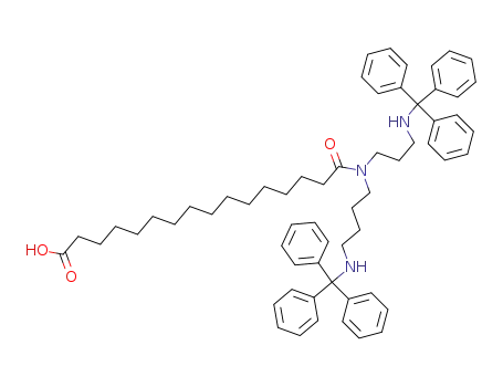 Molecular Structure of 443770-22-7 (15-{[4-(trityl-amino)-butyl]-[3-(trityl-amino)-propyl]-carbamoyl}-pentadecanoic acid)