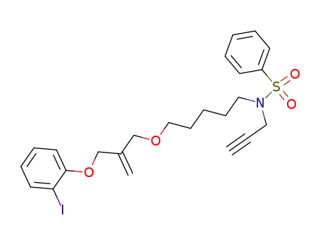 N-{5-[2-(2-Iodo-phenoxymethyl)-allyloxy]-pentyl}-N-prop-2-ynyl-benzenesulfonamide
