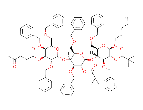 n-pentenyl 2,4,6-tribenzyl-3-levulinoyl-α-D-galactopyranosyl-(1->4)-3,6-dibenzyl-2-pivaloyl-β-D-galactopyranosyl-(1->4)-3,6-dibenzyl-2-pivaloyl-β-D-glucopyranoside