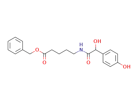 Molecular Structure of 405196-08-9 (5-[2-hydroxy-2-(4-hydroxyphenyl)acetylamino]pentanoic acid benzyl ester)