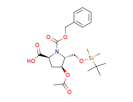 benzyl (2S,4S,5R)-4-acetoxy-2-carboxy-5-[(tert-butyldimethylsilyloxy)methyl]pyrrolidine-1-carboxylate