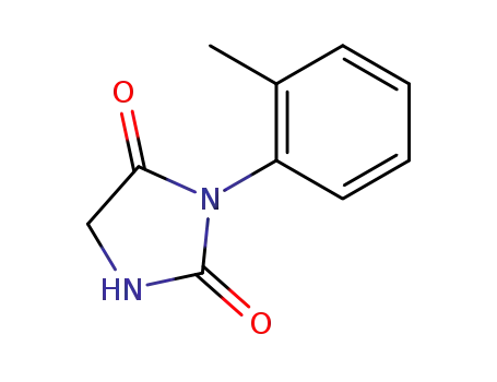 Molecular Structure of 56012-04-5 (2,4-Imidazolidinedione, 3-(2-methylphenyl)-)