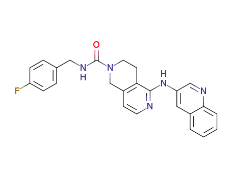 5-(quinolin-3-ylamino)-3,4-dihydro-1H-[2,6]naphthyridine-2-carboxylic acid 4-fluoro-benzylamide