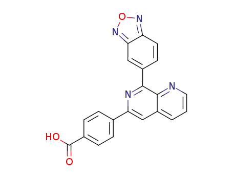 Molecular Structure of 426268-06-6 (4-(8-(benzo[c][1,2,5]oxadiazol-5-yl)-1,7-naphthyridin-6-yl)benzoic acid)