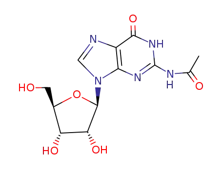 Molecular Structure of 21967-06-6 (Guanosine, N-acetyl-)