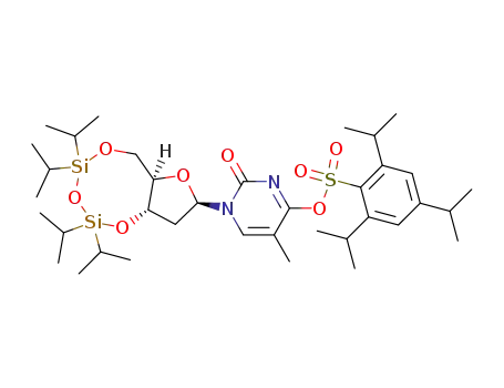 Molecular Structure of 342630-75-5 (4-O-[(2,4,6-Triisopropylphenyl)sulfonyl]-3',5'-O-(1,1,3,3-tetraisopropyldisiloxane-1,3-diyl)thymidine)