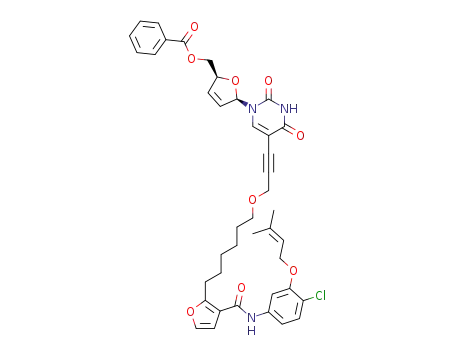 Benzoic acid (2S,5R)-5-{5-[3-(6-{3-[4-chloro-3-(3-methyl-but-2-enyloxy)-phenylcarbamoyl]-furan-2-yl}-hexyloxy)-prop-1-ynyl]-2,4-dioxo-3,4-dihydro-2H-pyrimidin-1-yl}-2,5-dihydro-furan-2-ylmethyl ester