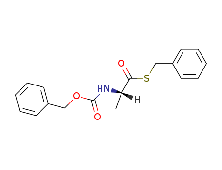 Molecular Structure of 140668-74-2 (Propanethioic acid, 2-[[(phenylmethoxy)carbonyl]amino]-,
S-(phenylmethyl) ester, (S)-)