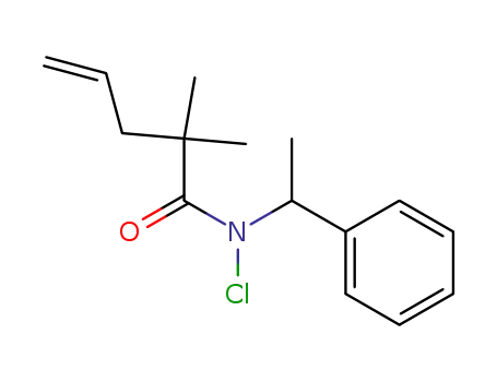 Molecular Structure of 647027-80-3 (4-Pentenamide, N-chloro-2,2-dimethyl-N-(1-phenylethyl)-)