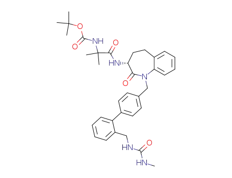 [1,1-dimethyl-2-oxo-2-[[(3R)-2,3,4,5-tetrahydro-1-[[2'-[[[(methylamino)carbonyl]amino]methyl][1,1'-biphenyl]-4-yl]methyl]-2-oxo-1H-1-benzazepin-3-yl]amino]ethyl]carbamic acid (1,1-dimethylethyl) ester