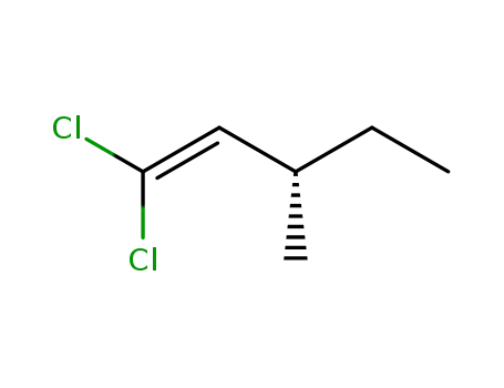 Molecular Structure of 76044-03-6 (1-Pentene, 1,1-dichloro-3-methyl-, (3S)-)