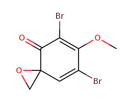 Molecular Structure of 214687-87-3 (1-Oxaspiro[2.5]octa-5,7-dien-4-one, 5,7-dibromo-6-methoxy-)