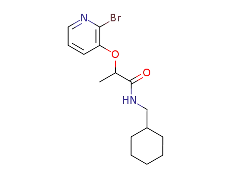 Molecular Structure of 596808-08-1 (Propanamide, 2-[(2-bromo-3-pyridinyl)oxy]-N-(cyclohexylmethyl)-)