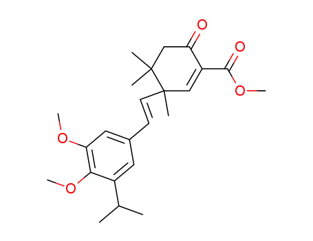 1-Cyclohexene-1-carboxylic acid,
3-[(1E)-2-[3,4-dimethoxy-5-(1-methylethyl)phenyl]ethenyl]-3,4,4-trimethyl
-6-oxo-, methyl ester