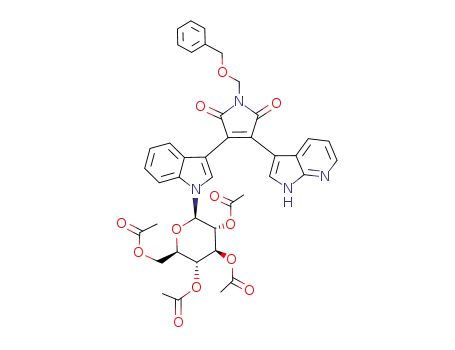 1-[(benzyloxy)methyl]-3-[1-(2,3,4,6-tetra-O-acetyl-β-D-glucopyranosyl)-1H-indol-3-yl]-4-(1H-pyrrolo[2,3-b]pyridin-3-yl)-1H-pyrrole-2,5-dione
