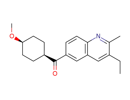 Molecular Structure of 409340-86-9 (Methanone, (3-ethyl-2-methyl-6-quinolinyl)(cis-4-methoxycyclohexyl)-)
