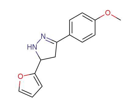 Molecular Structure of 625109-30-0 (1H-Pyrazole, 5-(2-furanyl)-4,5-dihydro-3-(4-methoxyphenyl)-)