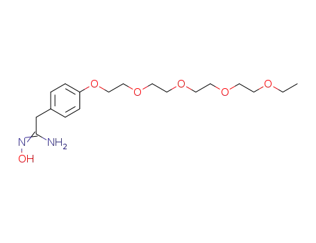 Molecular Structure of 850143-45-2 (Benzeneethanimidamide,
N-hydroxy-4-(3,6,9,12-tetraoxatetradec-1-yloxy)-)