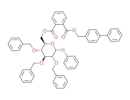Molecular Structure of 848866-41-1 (phenyl 2,3,4-tri-O-benzyl-6-O-[2-[(4-phenylbenzyl)oxycarbonyl]benzoyl]-1-thio-α-D-glucopyranoside)