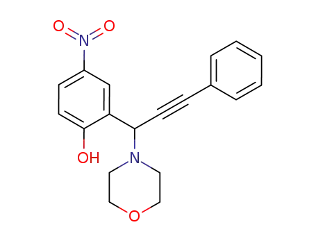 Molecular Structure of 165402-19-7 (Phenol, 2-[1-(4-morpholinyl)-3-phenyl-2-propynyl]-4-nitro-)