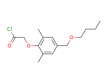 Molecular Structure of 645403-85-6 (Acetyl chloride, [4-(butoxymethyl)-2,6-dimethylphenoxy]-)