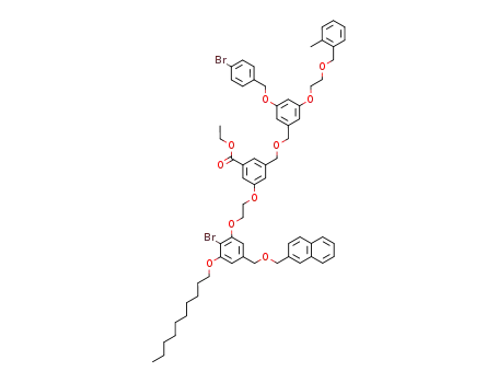 3-{3-(4-bromo-benzyloxy)-5-[2-(2-methyl-benzyloxy)-ethoxy]-benzyloxymethyl}-5-{2-[2-bromo-3-decyloxy-5-(naphthalen-2-ylmethoxymethyl)-phenoxy]-ethoxy}-benzoic acid ethyl ester